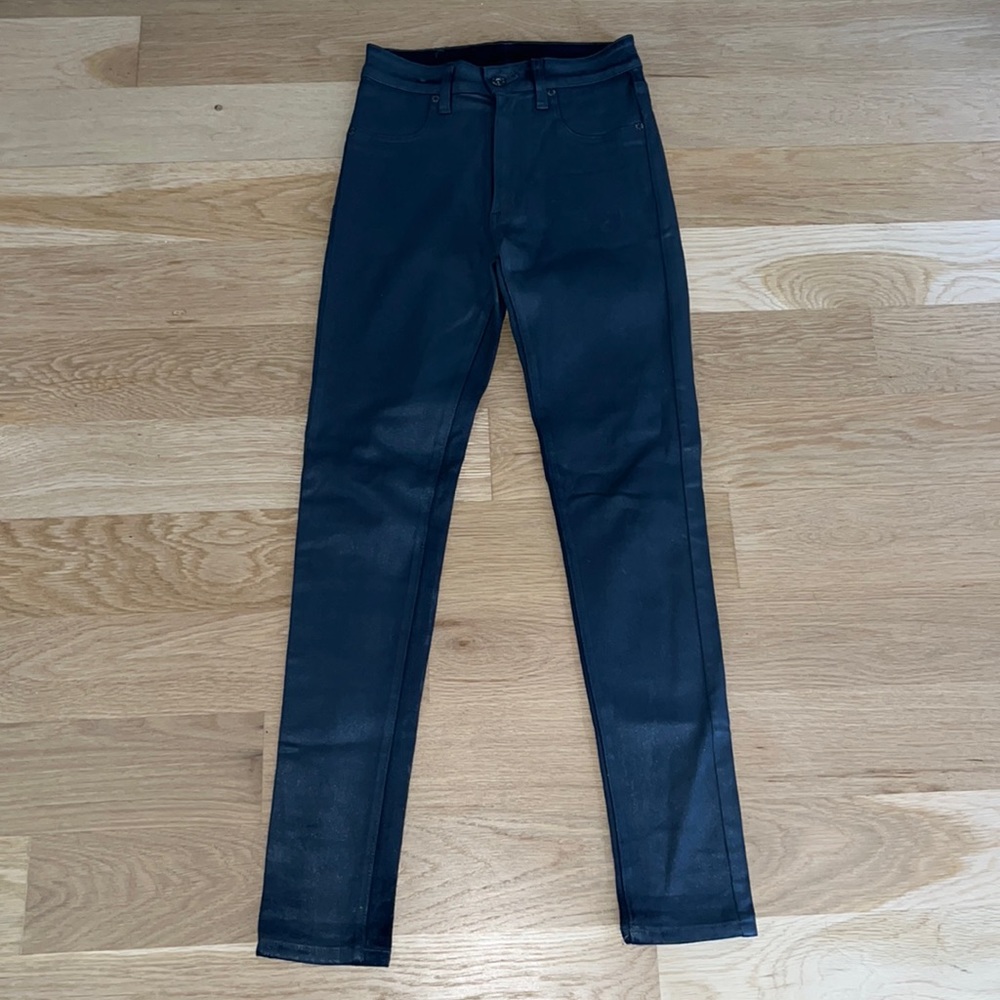 High waisted CARMAR coated leather skinny jeans